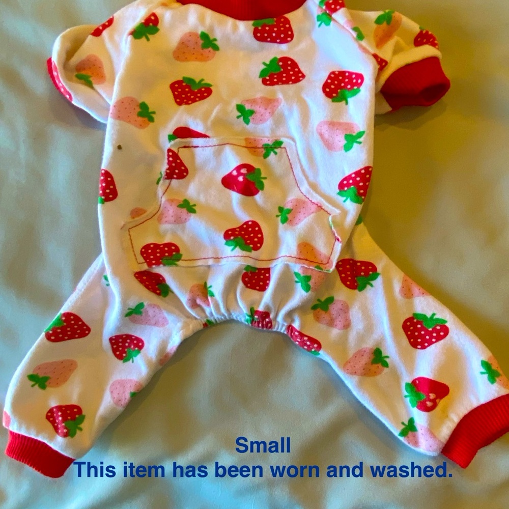 Cute Dog Pajamas with Strawberry Pattern